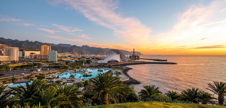 Santa Cruz Tenerife, Canary Islands, at sunset