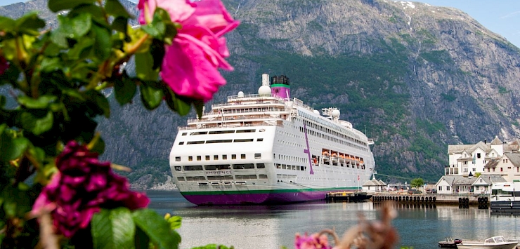 Ambassador Cruise Line ship in Norwegian port