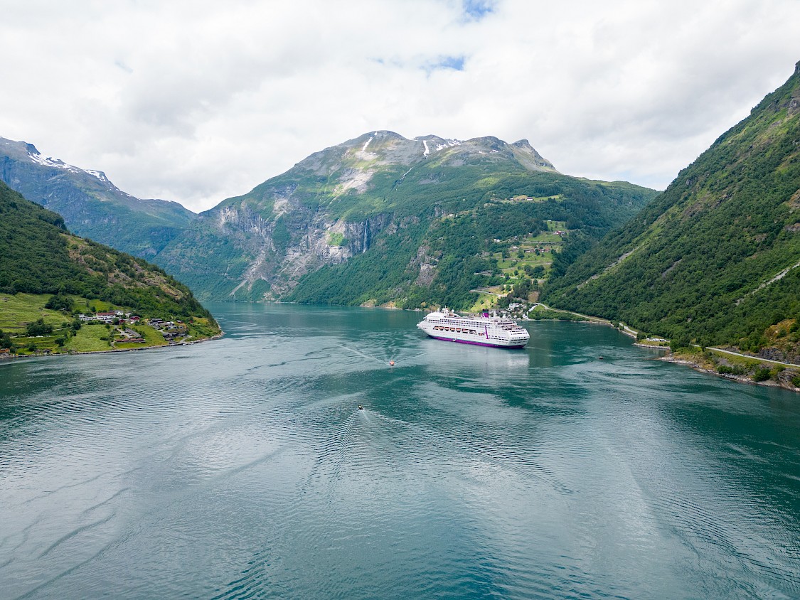 Ambience cruise ship in Geirangerfjord, Norway