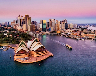 Sydney Opera House at sunset in Australia